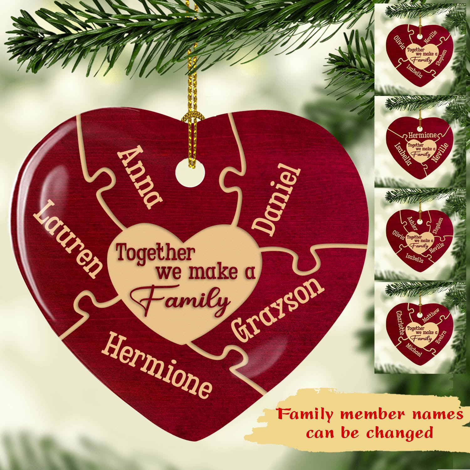 Together We Make Family – Personalized Ceramic Christmas Ornaments