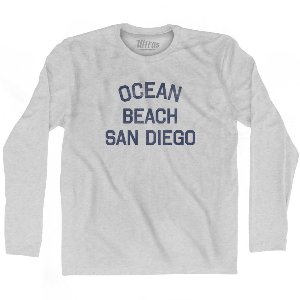 California Ocean Beach, San Diego Adult Cotton Long Sleeve Vintage T-shirt