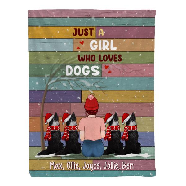 Personalized Blanket, Just A Girl Who Loves Dogs, Christmas Gift For Dog Lovers