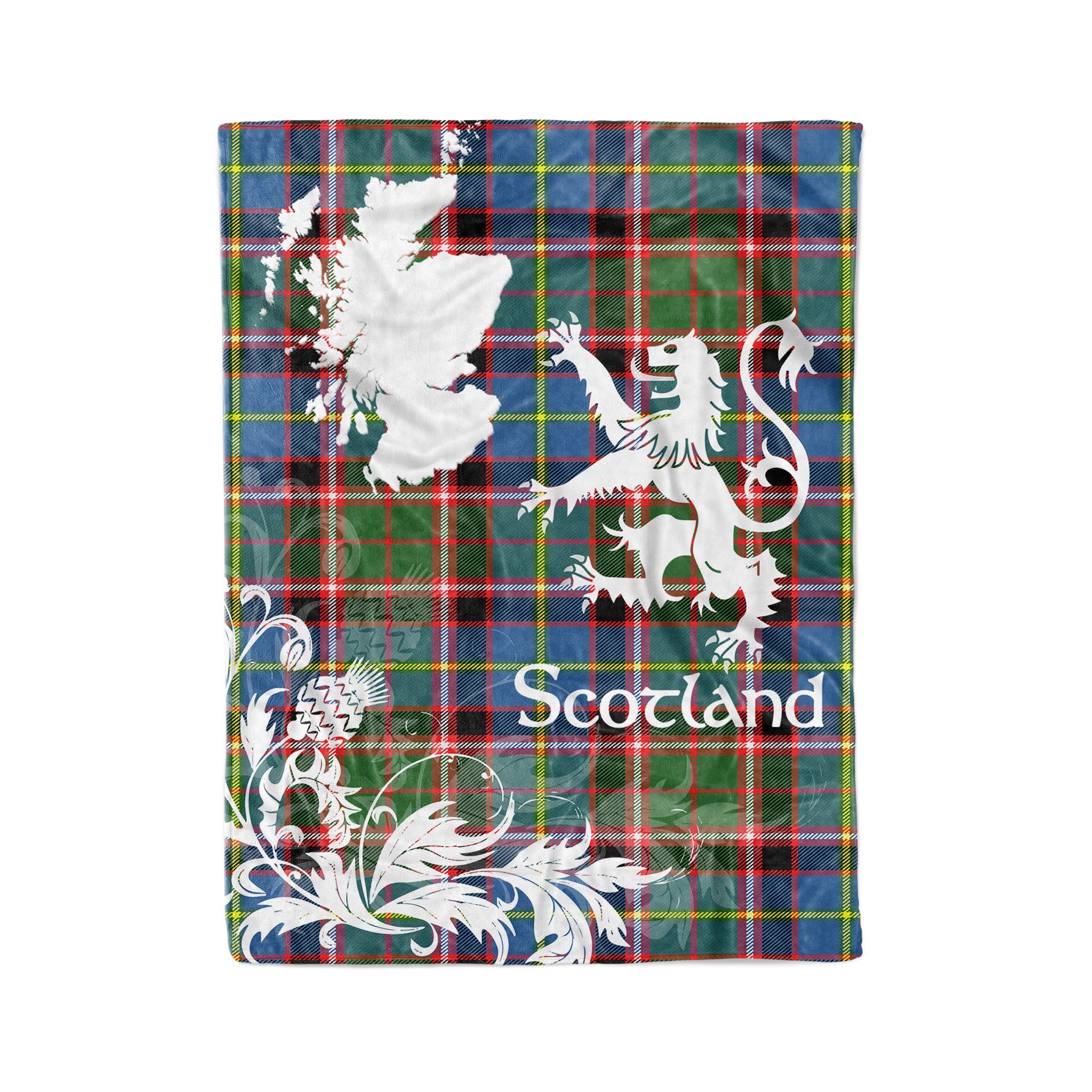 Tartan Plaid Fleece Blanket Tartan Blanket Thistle And Lion Scottish Clan Stirling Plaid Blanket