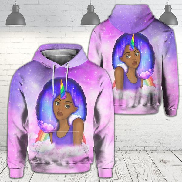 Pinky Afro Natural Unicorn Black Girl 3D All Over Print | For Men & Women | Ho2522