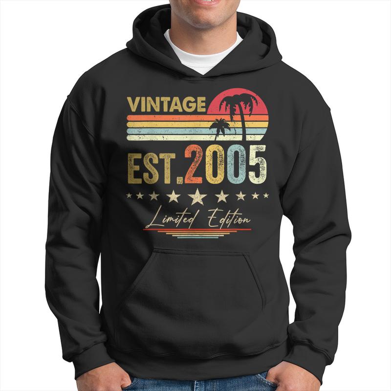 Vintage 2005 Funny 17 Years Old Boys And Girls 17Th Birthday Men Hoodie Graphic Print Hooded Sweatshirt