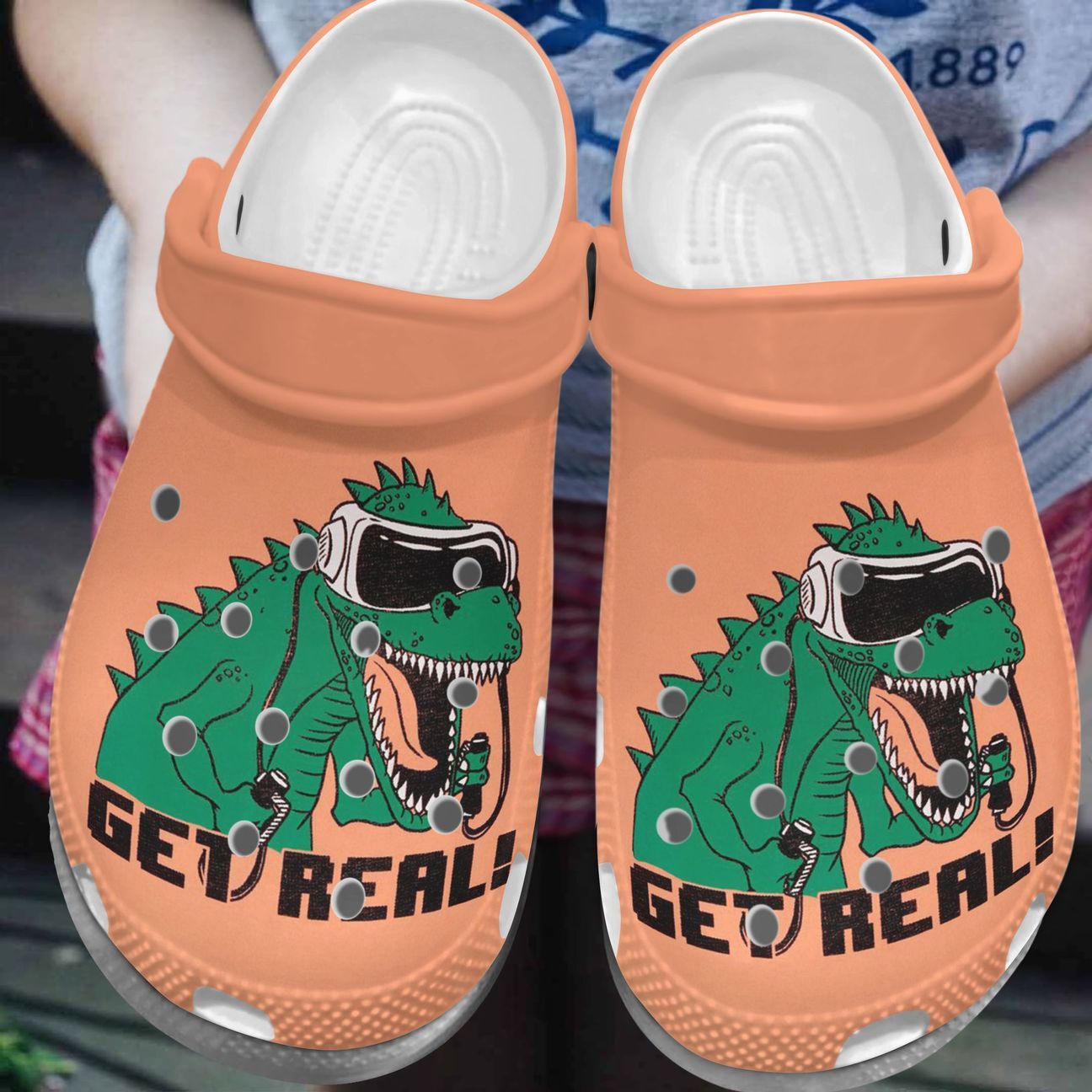 Dinosaur Personalized Clog, Custom Name, Text, Color, Number Fashion Style For Women, Men, Kid, Print 3D Get Real