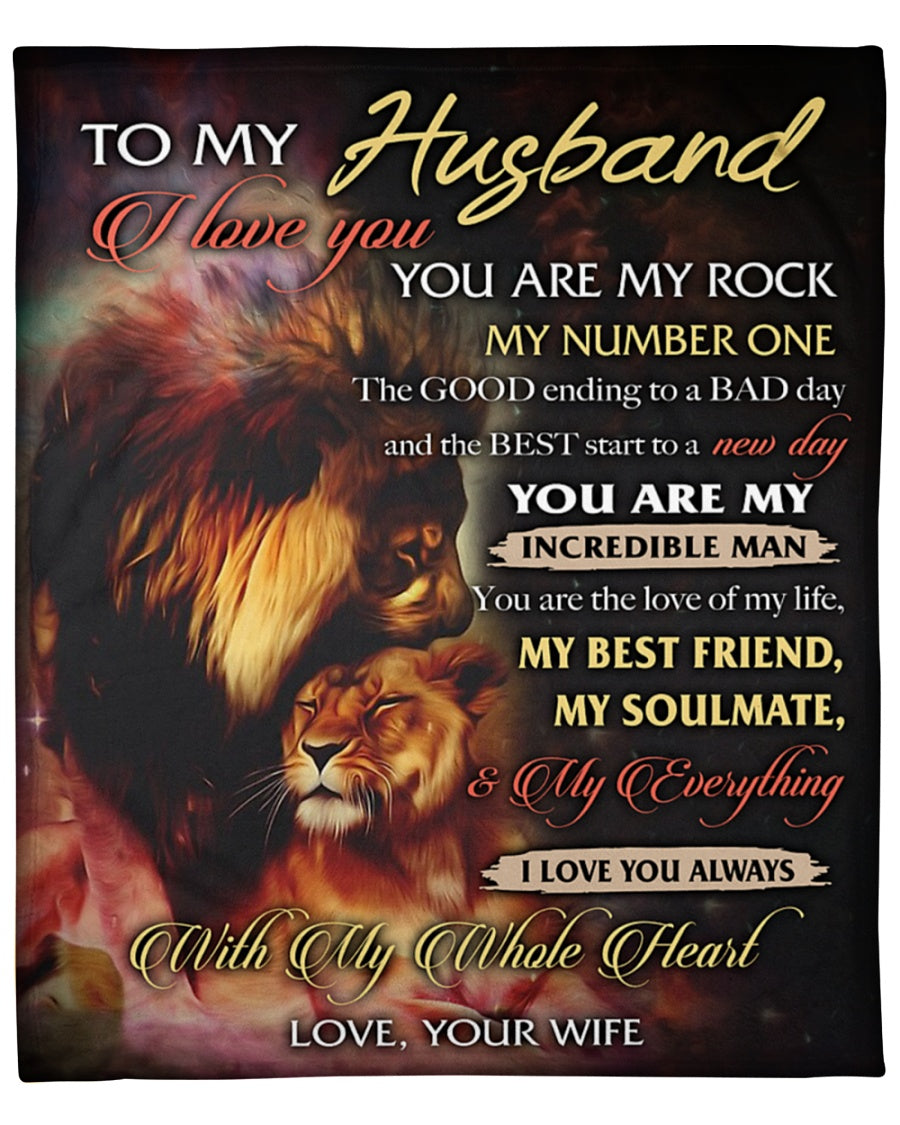 To My Husband You Are My Rock My Number One Fleece Blanket Gift For Family, Birthday, Couple, Lovers Gift Home Decor Bedding Couch Sofa Soft And Comfy