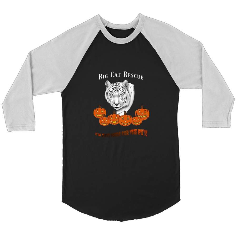 Big Cat Rescue I’m Just Here For The Bu’s, Zabu White Tiger Halloween – Canvas 3/4 Raglan Shirt