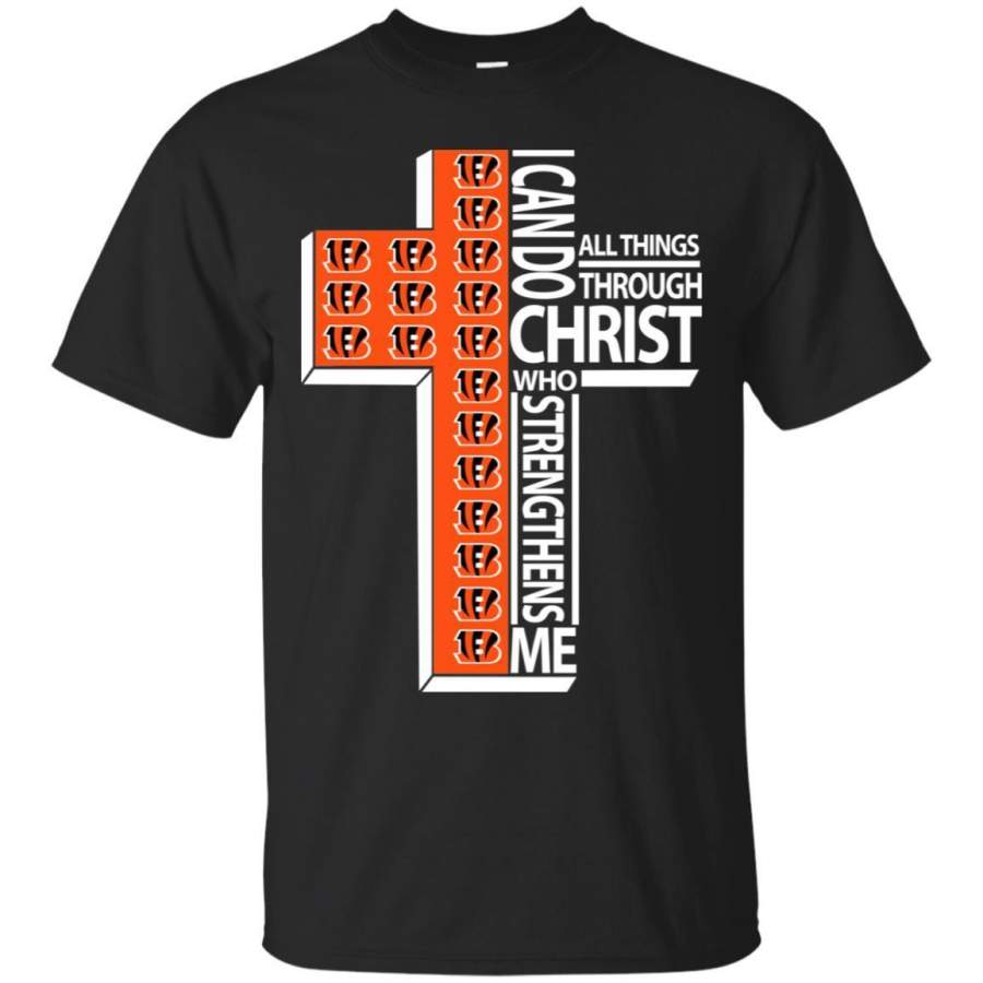 Gorgeous I Can Do All Things Through Christ Cincinnati Bengals T Shirts