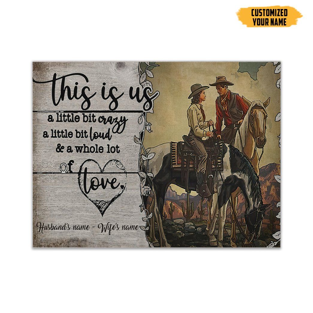 Casespring 3D Horse Couple A Little Bit Of Custom Name Canvas