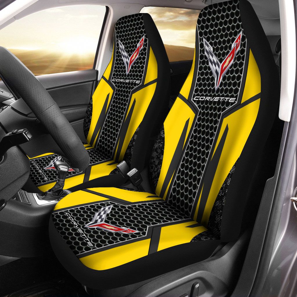 Chevrolet Corvette Lph-Hl Car Seat Cover (Set Of 2) Ver 3 (Yellow)