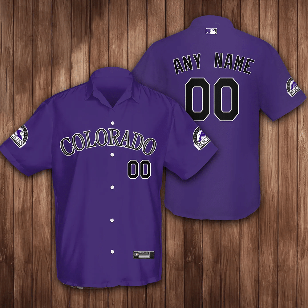 Personalized Colorado Rockies Baseball All Overprint 3D Hawaiian Shirt - Purple - Iebacademy Shop