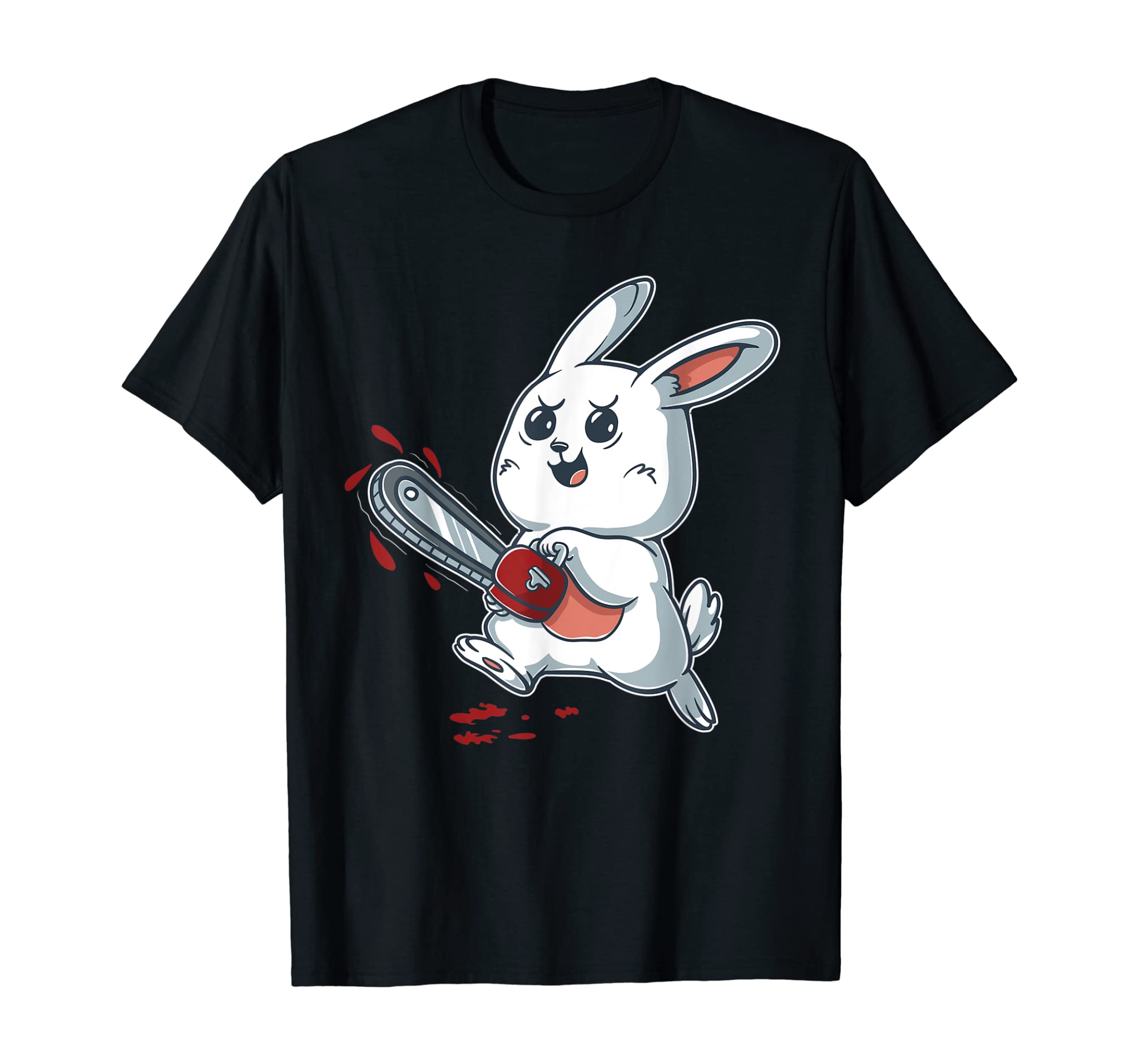 Evil Bunny Kawaii Cute Easter Rabbit With Chainsaw Halloween T-Shirt