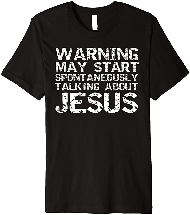 Vintage Warning May Start Spontaneously Talking about Jesus Premium T-Shirt