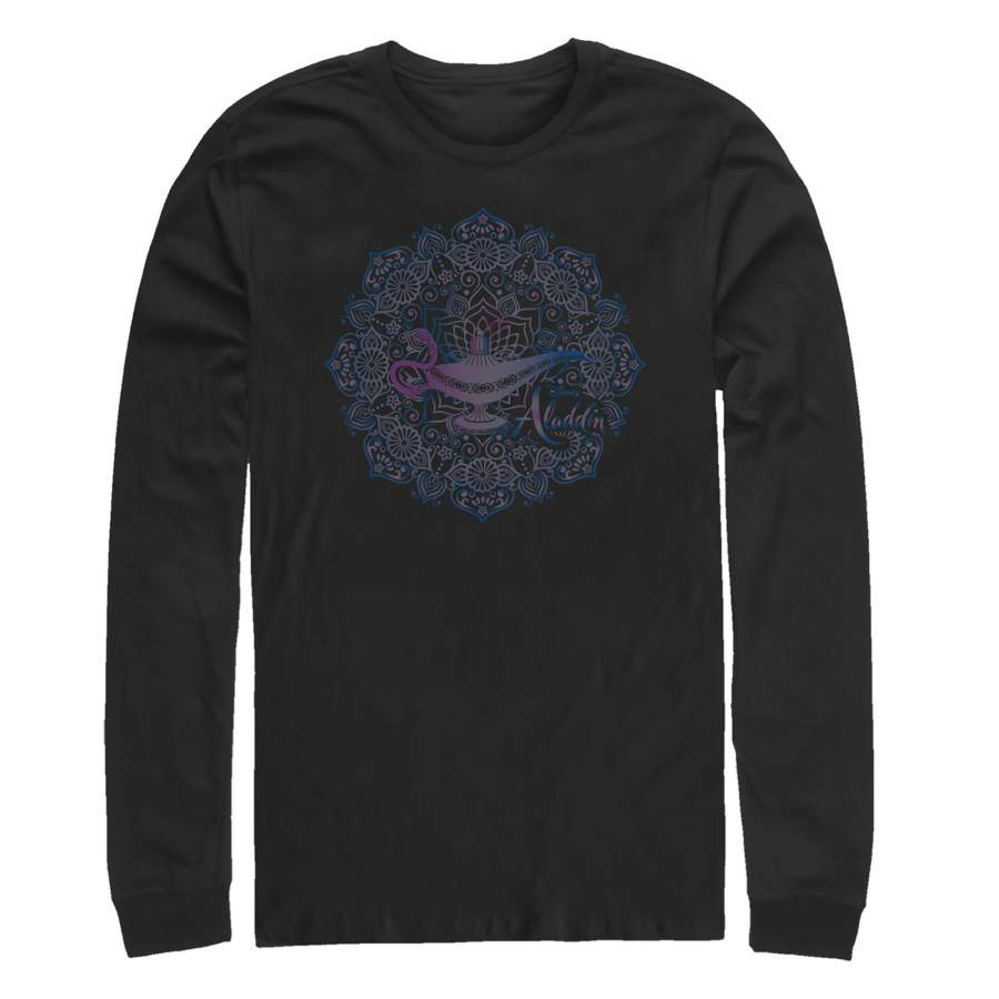 Aladdin Men’s Magical Lamp Mandala Symbol Long Sleeve Shirt