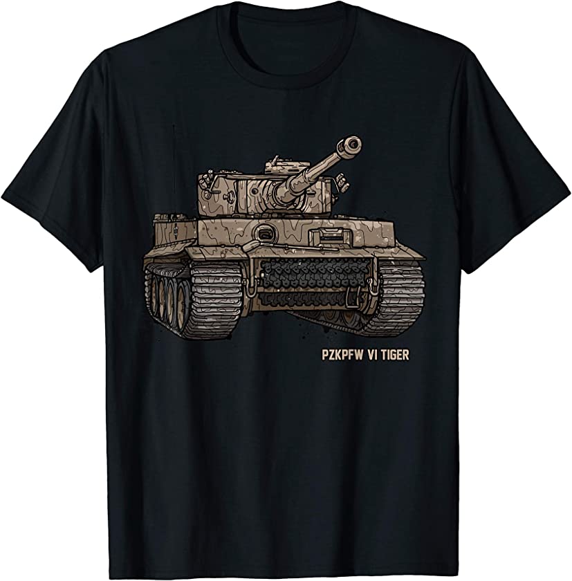 Tiger Tank PzKpfw VI WWII Army Historic Vintage T-shirt T-Shirt