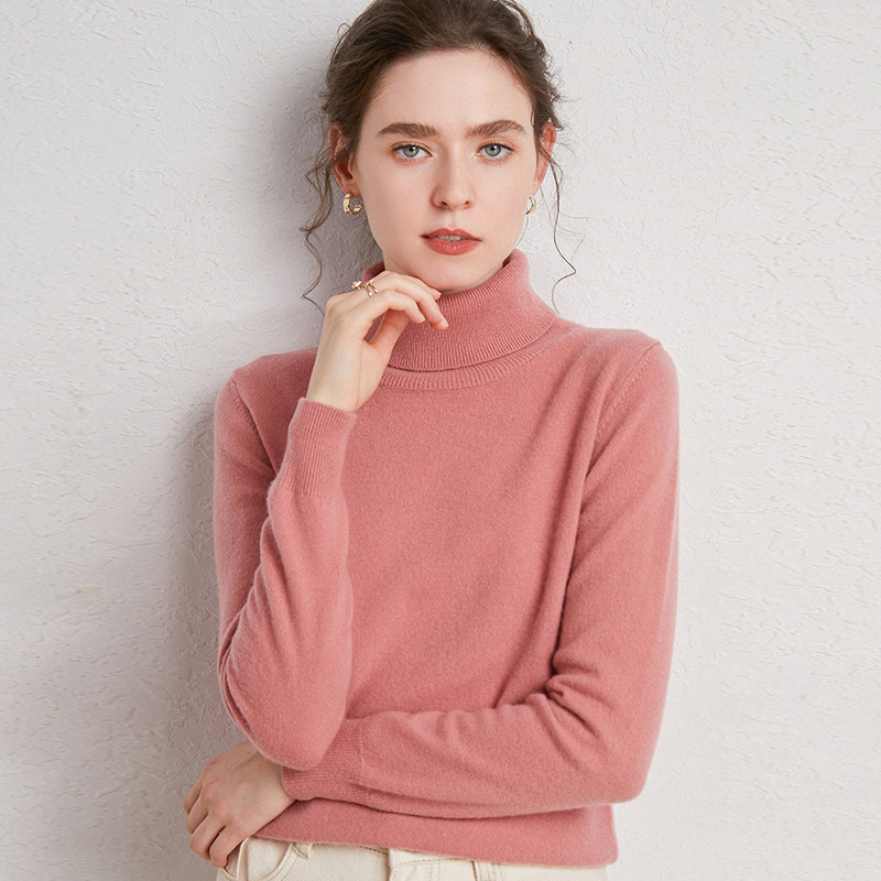 Tailor Sheep 100% Pure Merino Wool Sweater Women’s Winter Turtleneck Pullover Threaded Long Sleeve Knitted Jumper Bottoming Tops alx