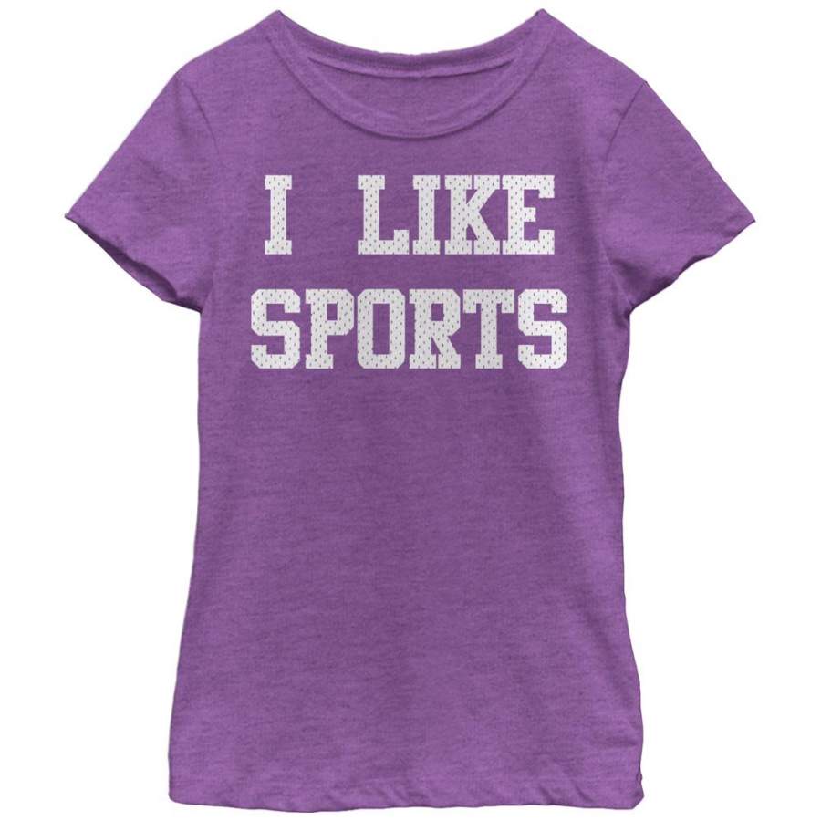 CHIN UP Girl’s I Like Sports  T Shirt Purple Berry S