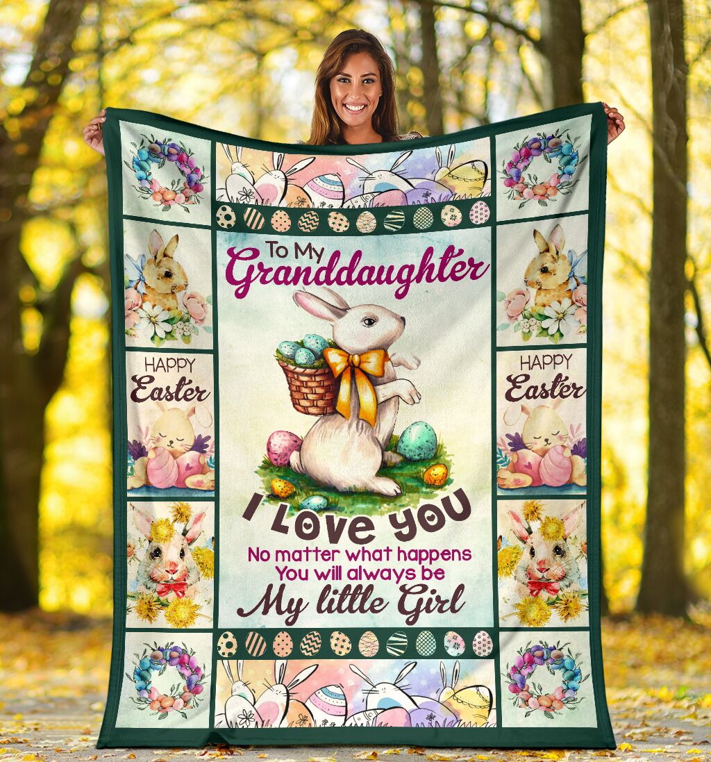 Personalized To My Granddaughter Easter Bunny Blanket From Grandma To My Granddaughter I Love You Easter Bunny Blanket