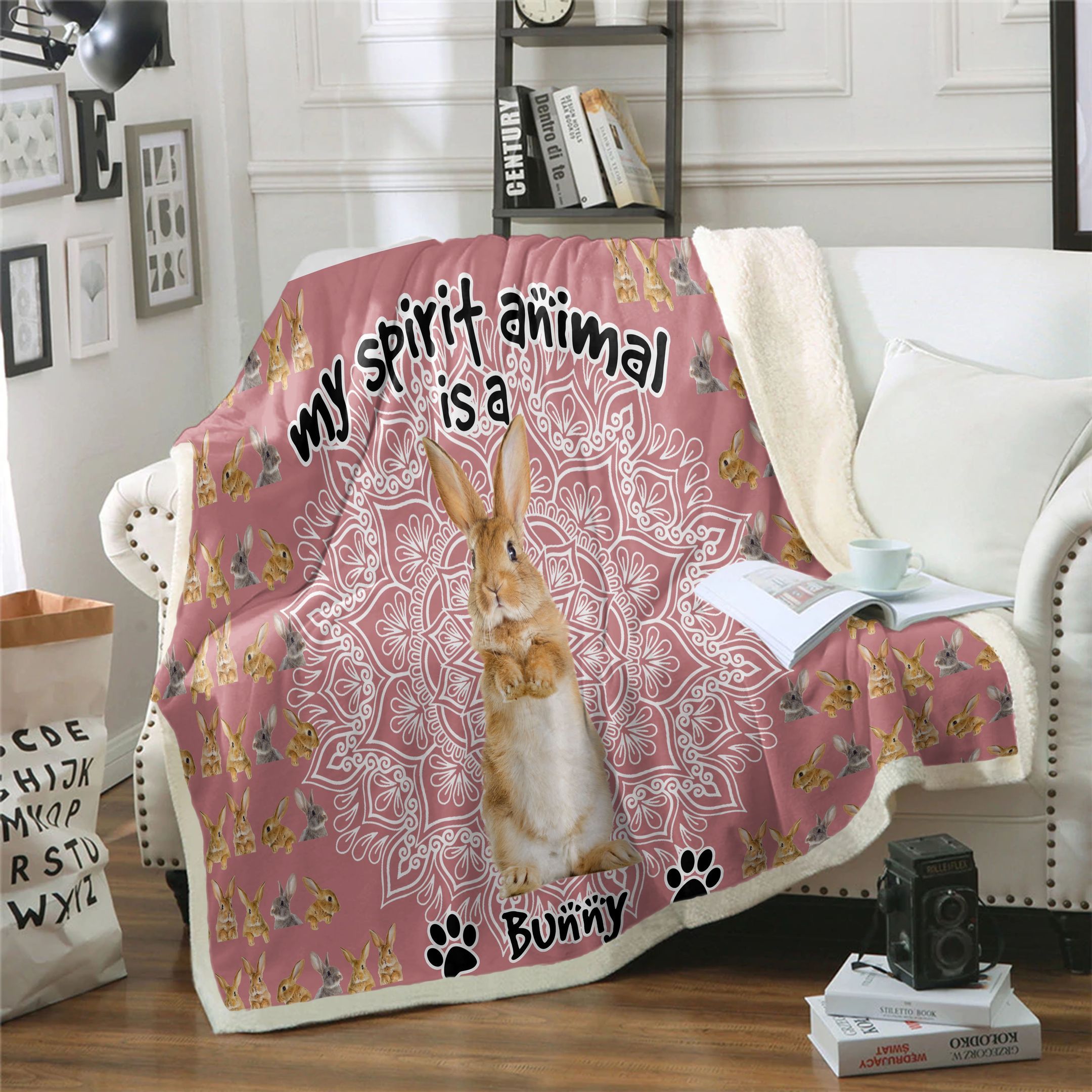 Bunny Cl05110090Mdf Sherpa Fleece Blanket