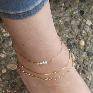 Anklet, Anklets, Gold Anklets, Layered Gold Anklets, Anklets for Women,Pearl Gold Anklets,Delicate Anklet,Bridesmaids Gift,