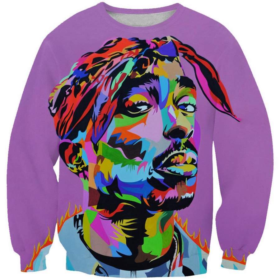 Colorful Tupac Sweatshirt – 2Pac Hoodies and Clothes