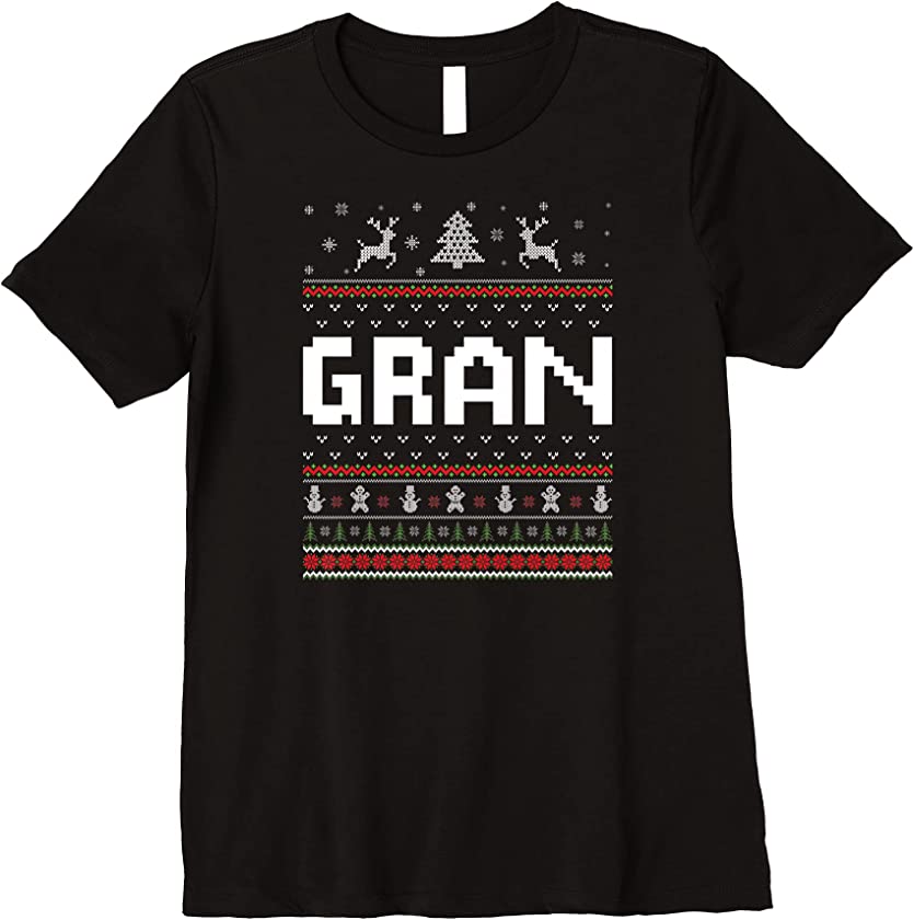 Womens Gran Ugly Holiday Party Matching Ugly Christmas Sweater Premium T-Shirt