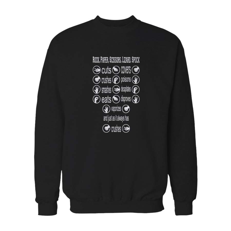 Big Bang Theory Sheldon Cooper Rock Paper Scissors Lizard Spock Birthday Gift Idea Bazinga Tbbt Sweatshirt T-Shirt