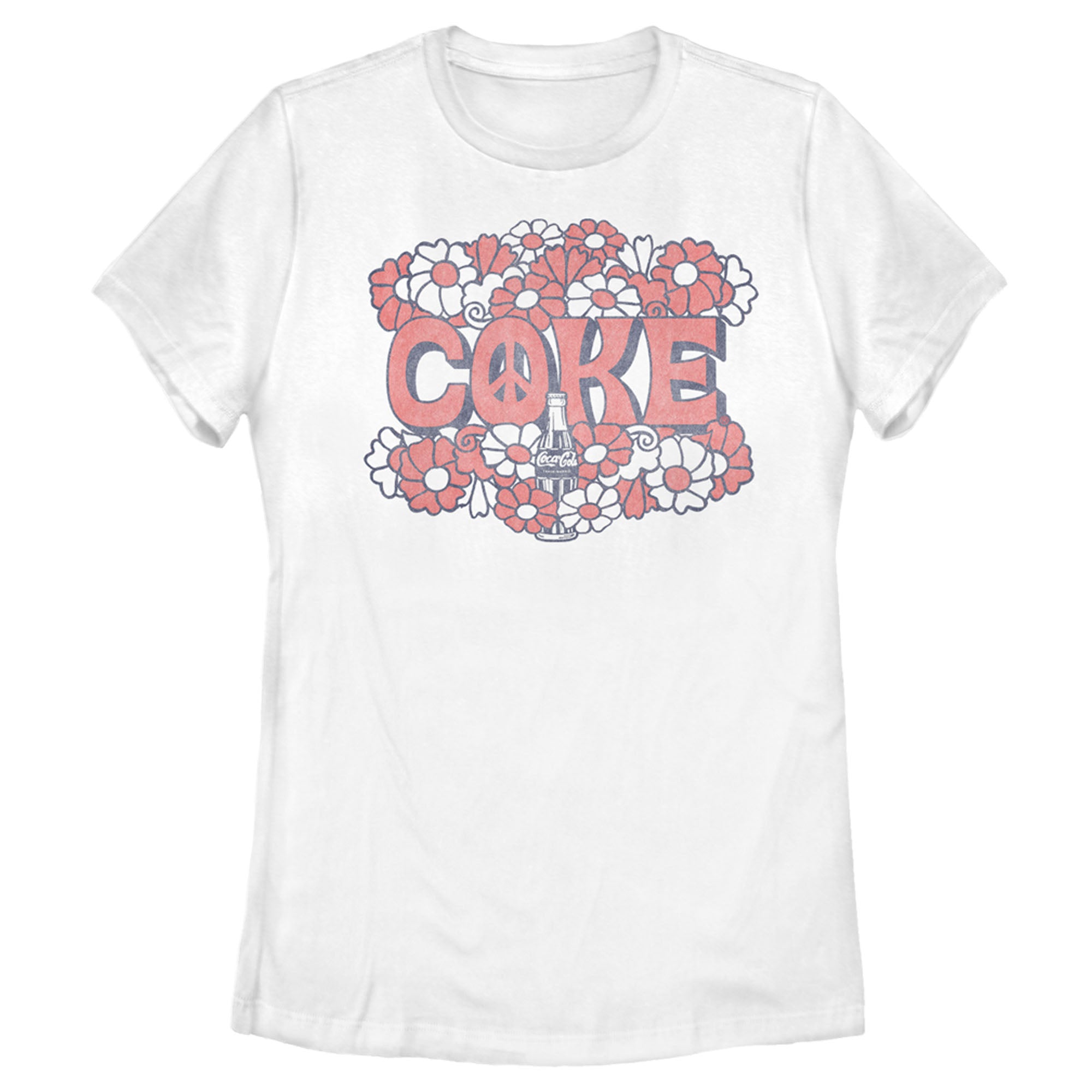 Coca Cola Women’S Unity Floral Logo  T-Shirt