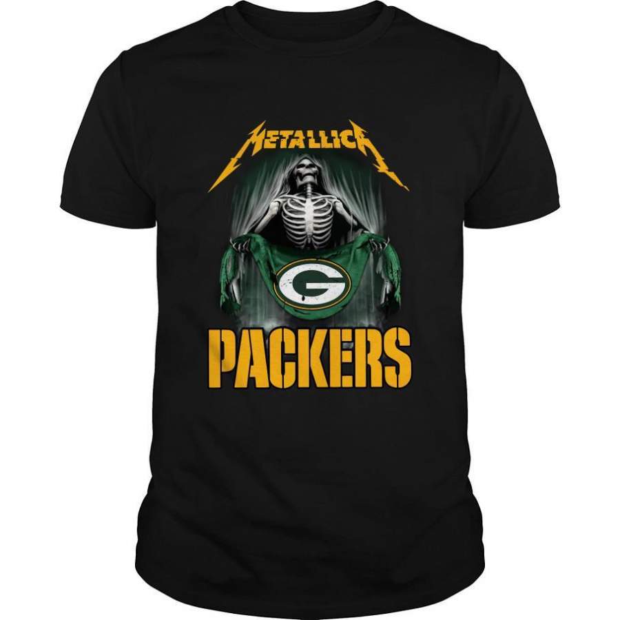 Metallica Skeleton Flag Green Bay Packers Shirt