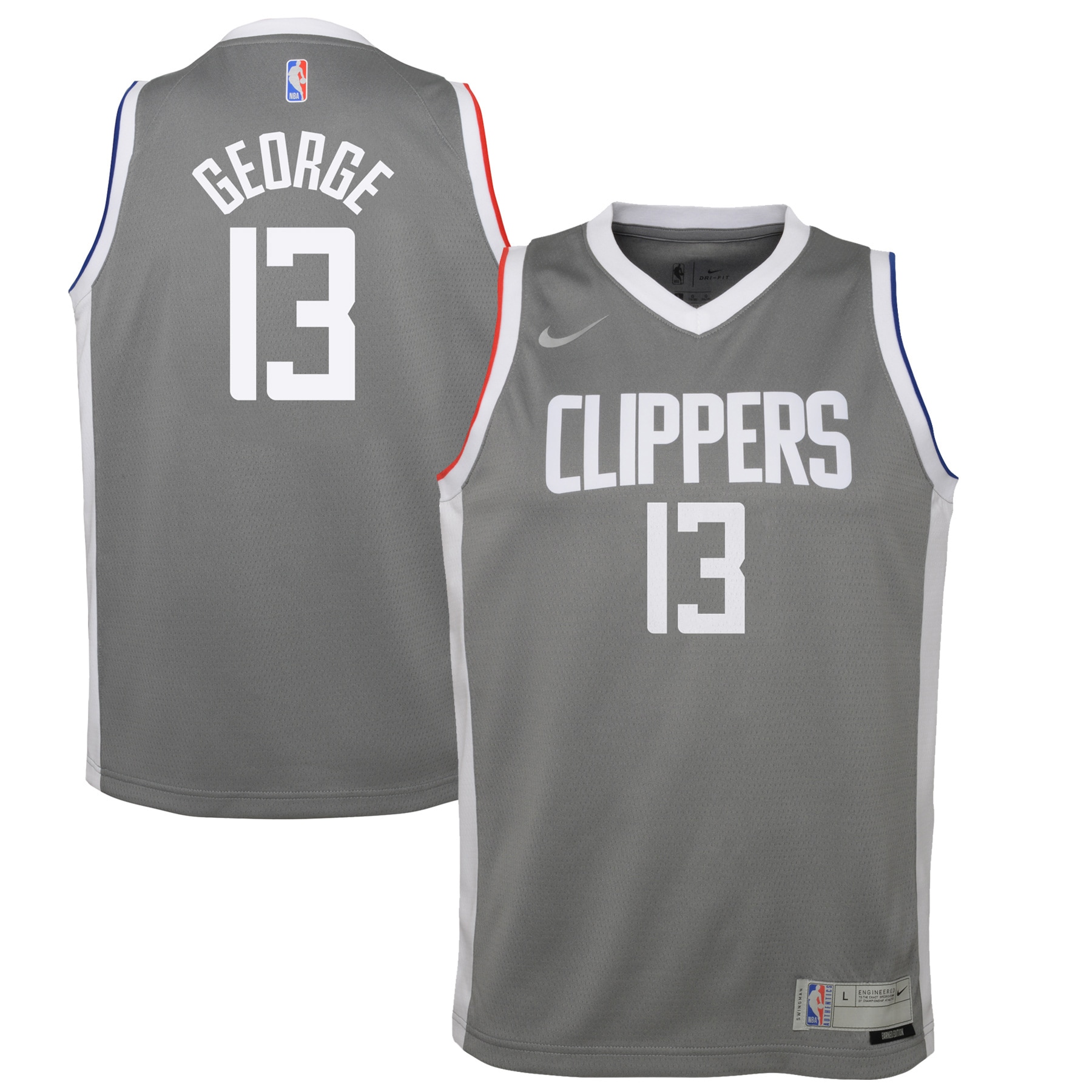 Paul George LA Clippers Youth 2020/21 Swingman Player Jersey Gray – Earned Edition