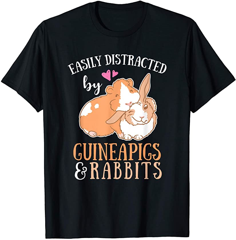 Easily Distracted By Guinea pigs And Rabbit Kids T-Shirt