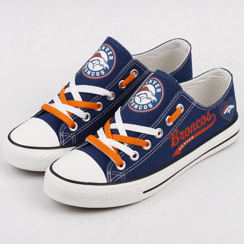 Denver Broncos Canvas Shoes Blue Color Shoes Style #4