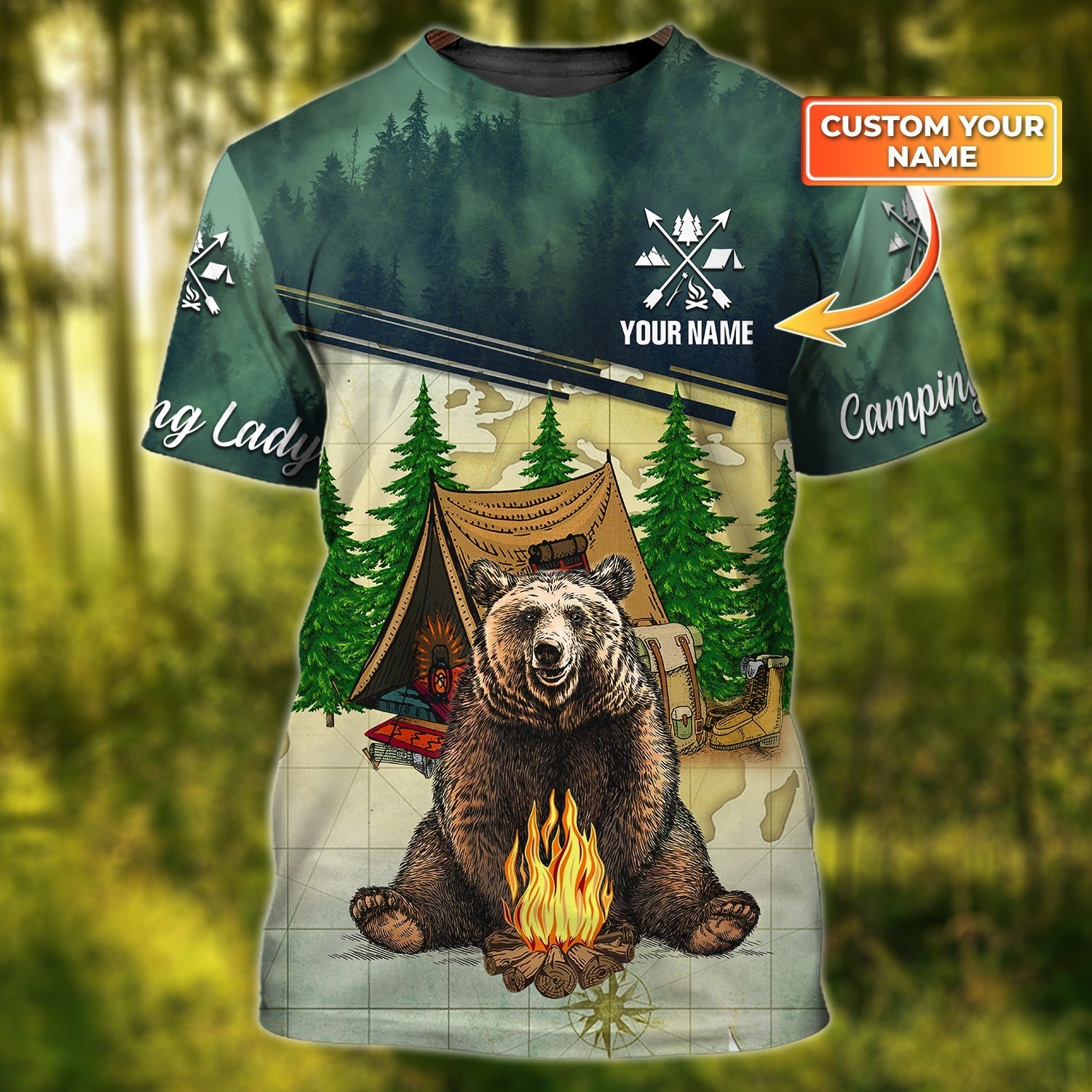 Personalized Bear Camping T Shirt, Funny Camping Shirt For Men And Women, Unisex Camping Shirt 3D