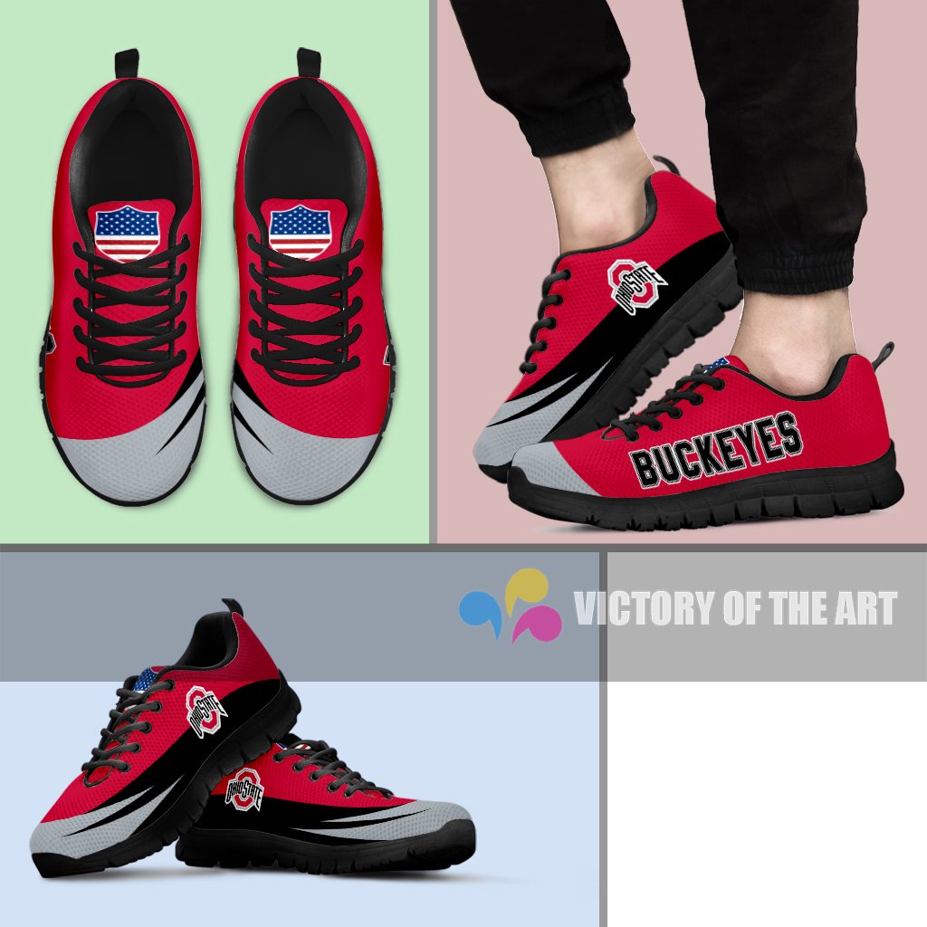 Special Gift Logo Ohio State Buckeyes Sneakers