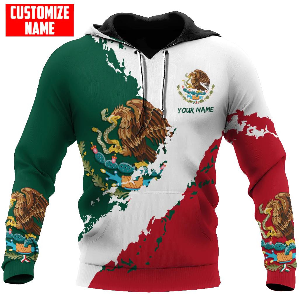 Customized With Name 3D Full Prined Unisex Hoodie For Men And Women, Mexican Hoodie, Mexico Gift For Him Her