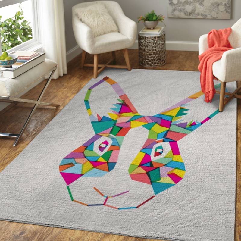 Rainbow Rabbit – Animals Area Rug Carpet