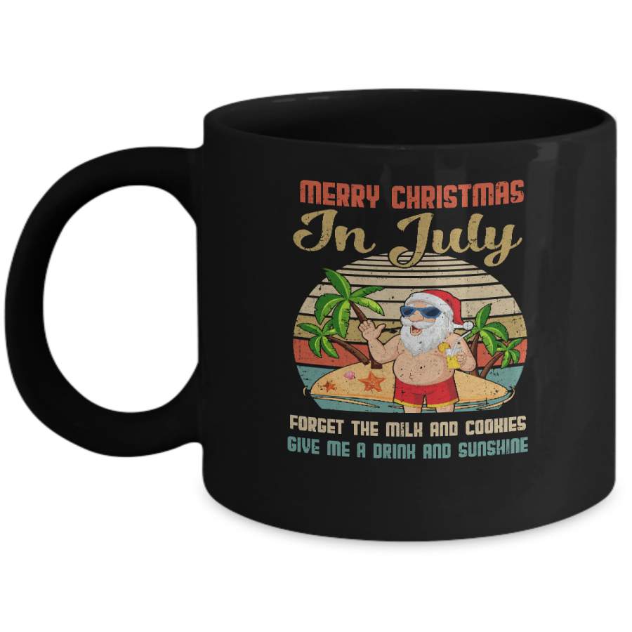 Funny Vintage Retro Santa Merry Christmas In July Gift Mug