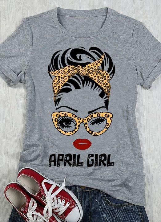 April girl with leopard scarf tshirt Tshirt Hoodie Sweater