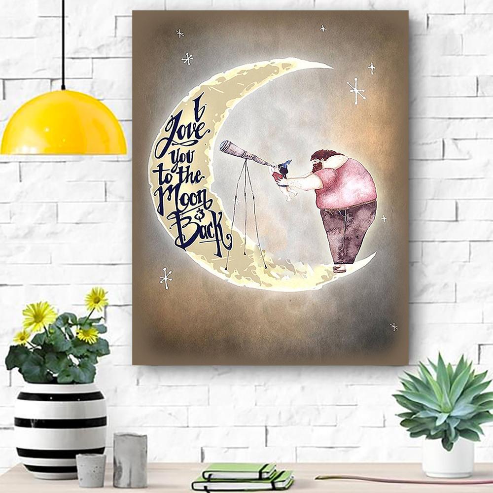 To My Daughter Moon Canvas Room Home Decor Print Matte Canvas – Gift For Daughter – Home Room Wall Decor Matte Canvas – Mostsuit