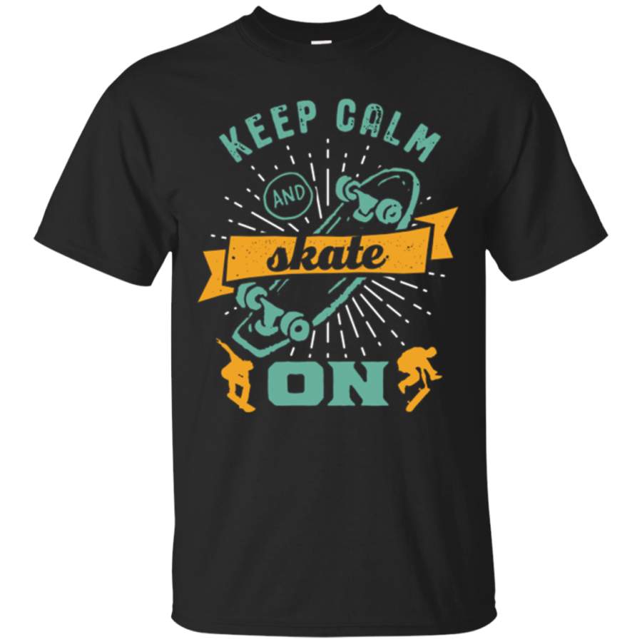 Vintage Skateboard T-shirt for Skater Keep Calm Skate On