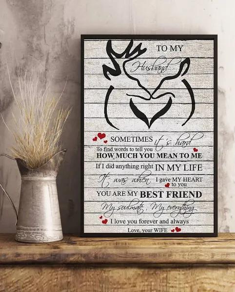 To My Husband Sometimes It’S Hard Portrait Poster & Canvas Gift For Husband From Wife Home Decor Wall Art Visual Art