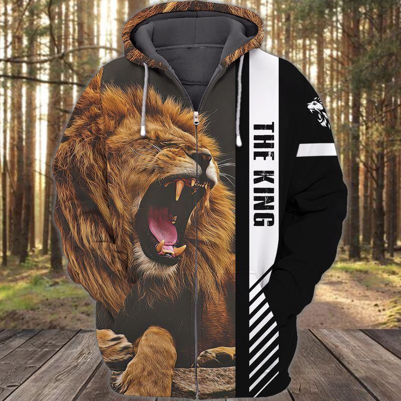 The King Lion Graphic Unisex 3D Hoodie T Shirt All Over Print Plus Size S-5Xl