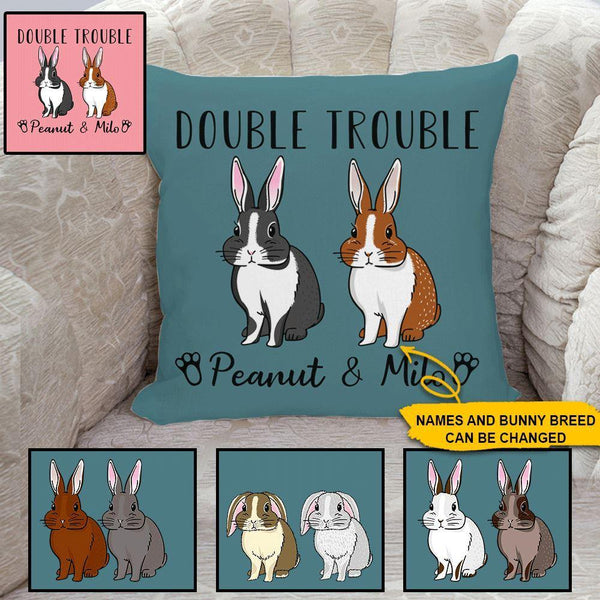 Rabbit Custom Pillow Double Trouble Personalized Gift