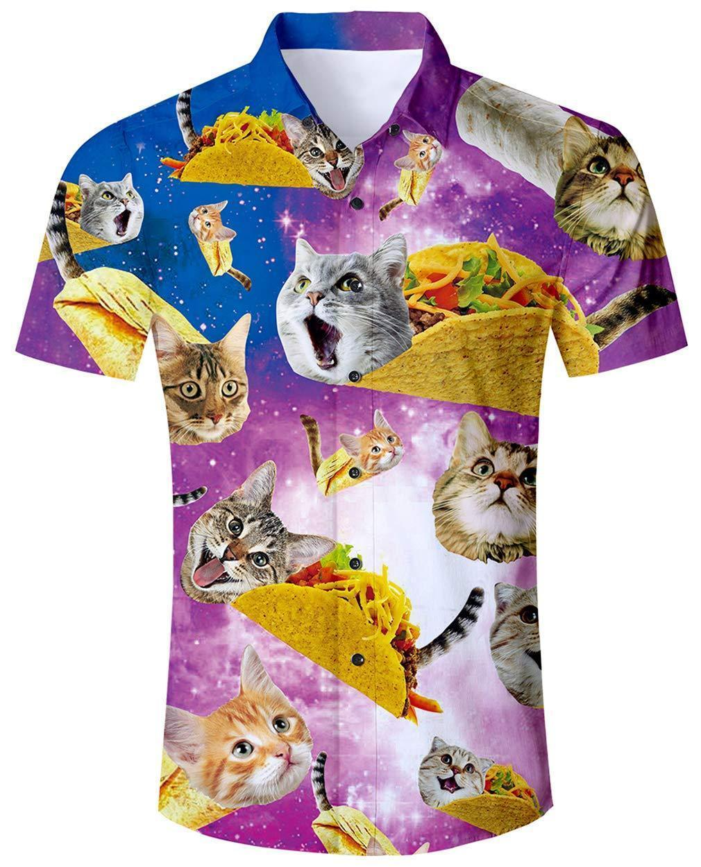 Cat Taco Printed In Galaxy Cute Hawaiian Shirt Ha25206