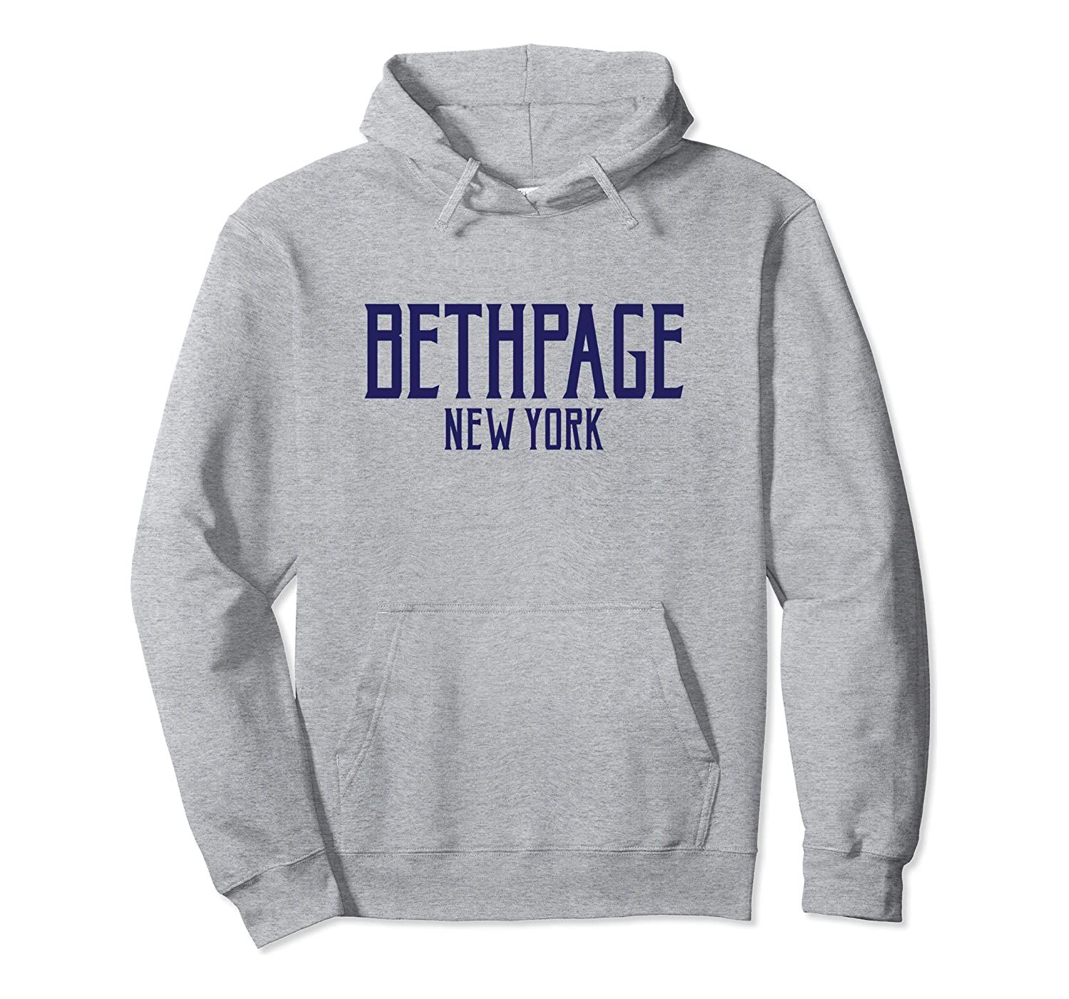 Bethpage Vintage Text Navy Blue Print Pullover Hoodie, T-Shirt, Sweatshirt, Tank Top