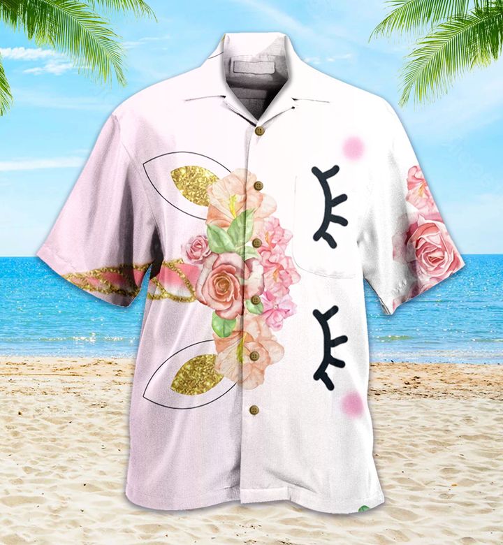 Unicorn Flowers Pink Hawaii Shirt Ha24011