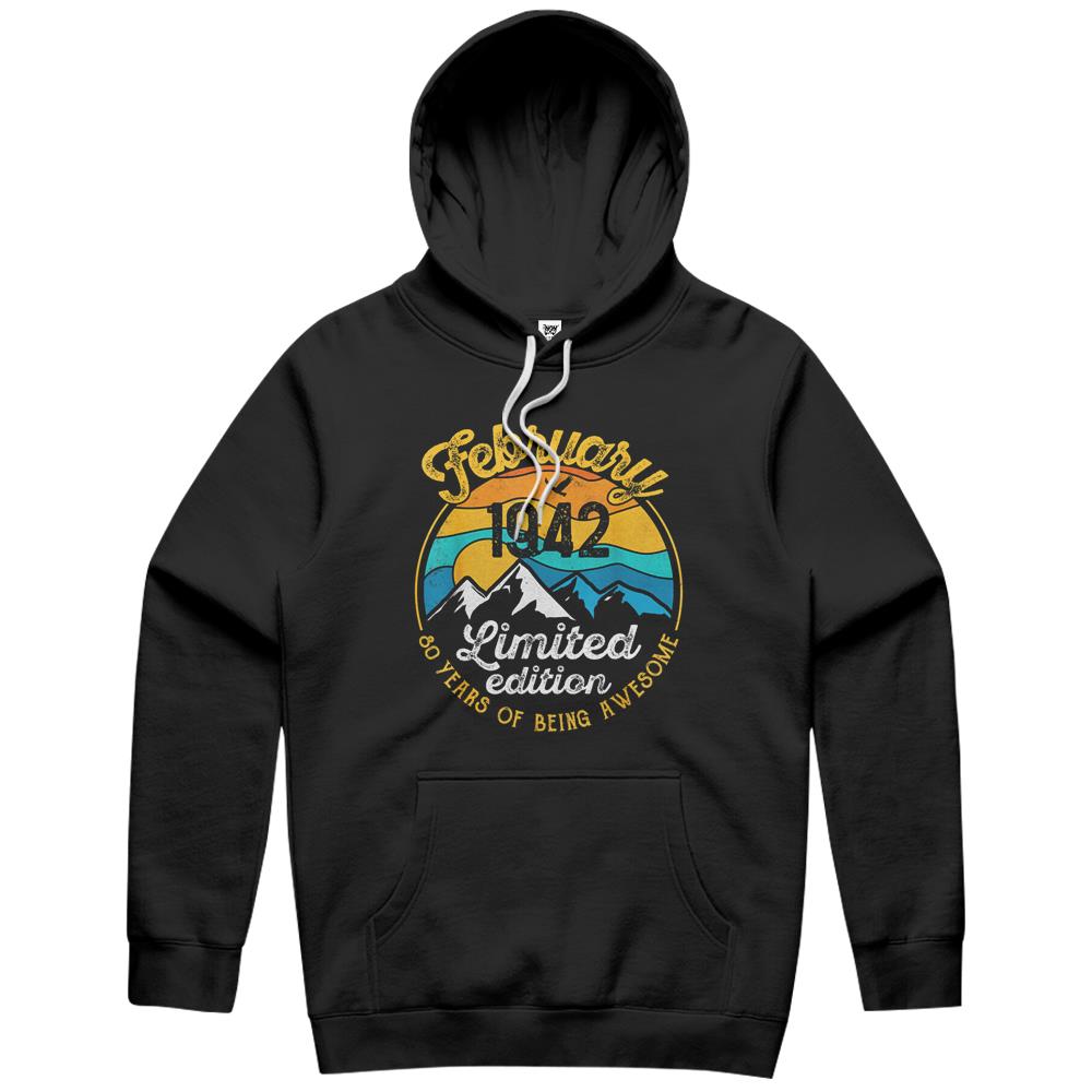 80Th Birthday Gift 80 Years Old Awesome Since February 1942 Hoodie