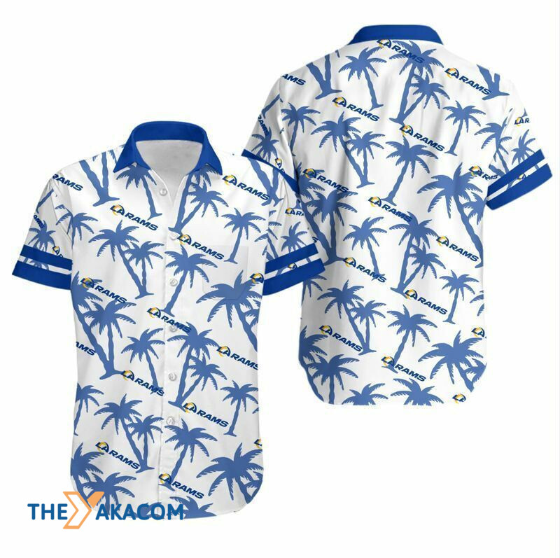 Los Angeles Rams Coconut Trees Great Gift Short Sleeve Hawaii Shirt Ha10979