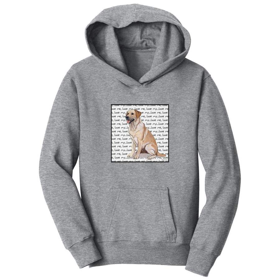 Yellow Lab Love Text – Kids’ Unisex Hoodie Sweatshirt