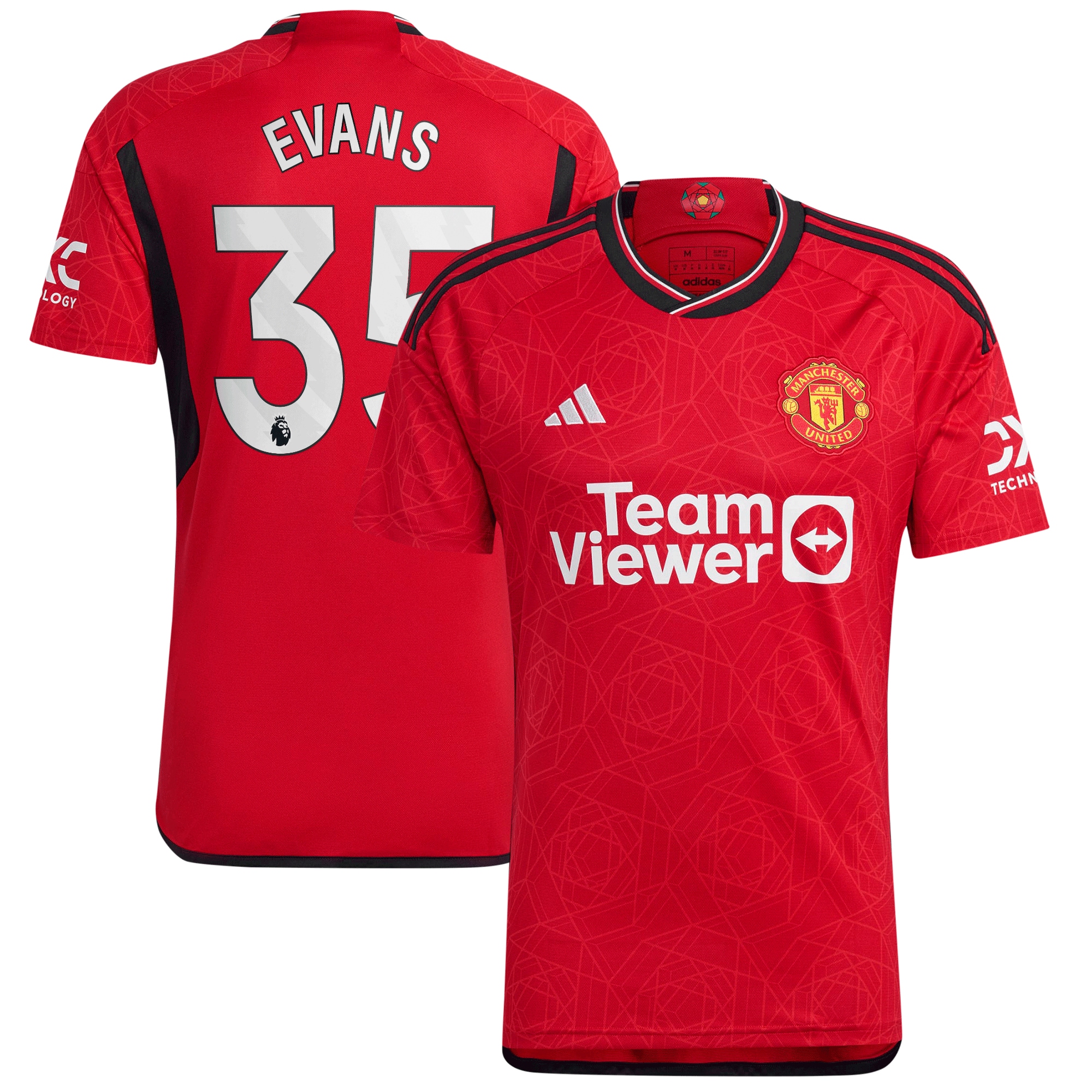 Jonny Evans Manchester United 2023/24 Home Replica Player Jersey  Red