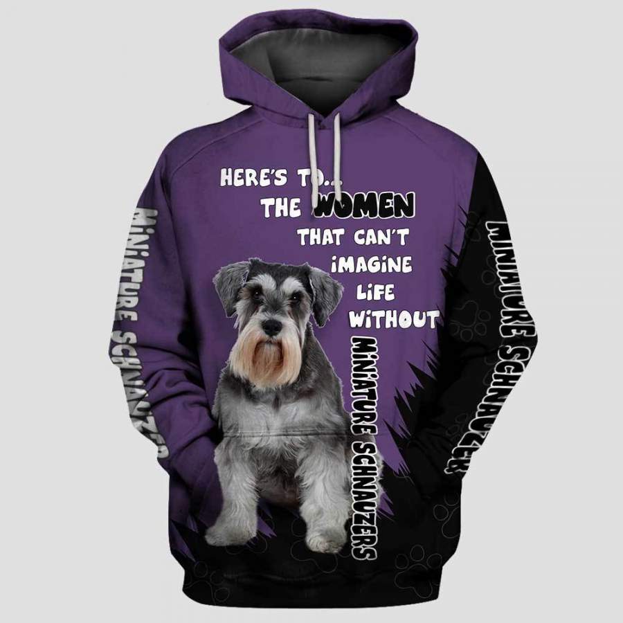 MINIATURE SCHNAUZER DOG Women 3D Hoodie Full Printing