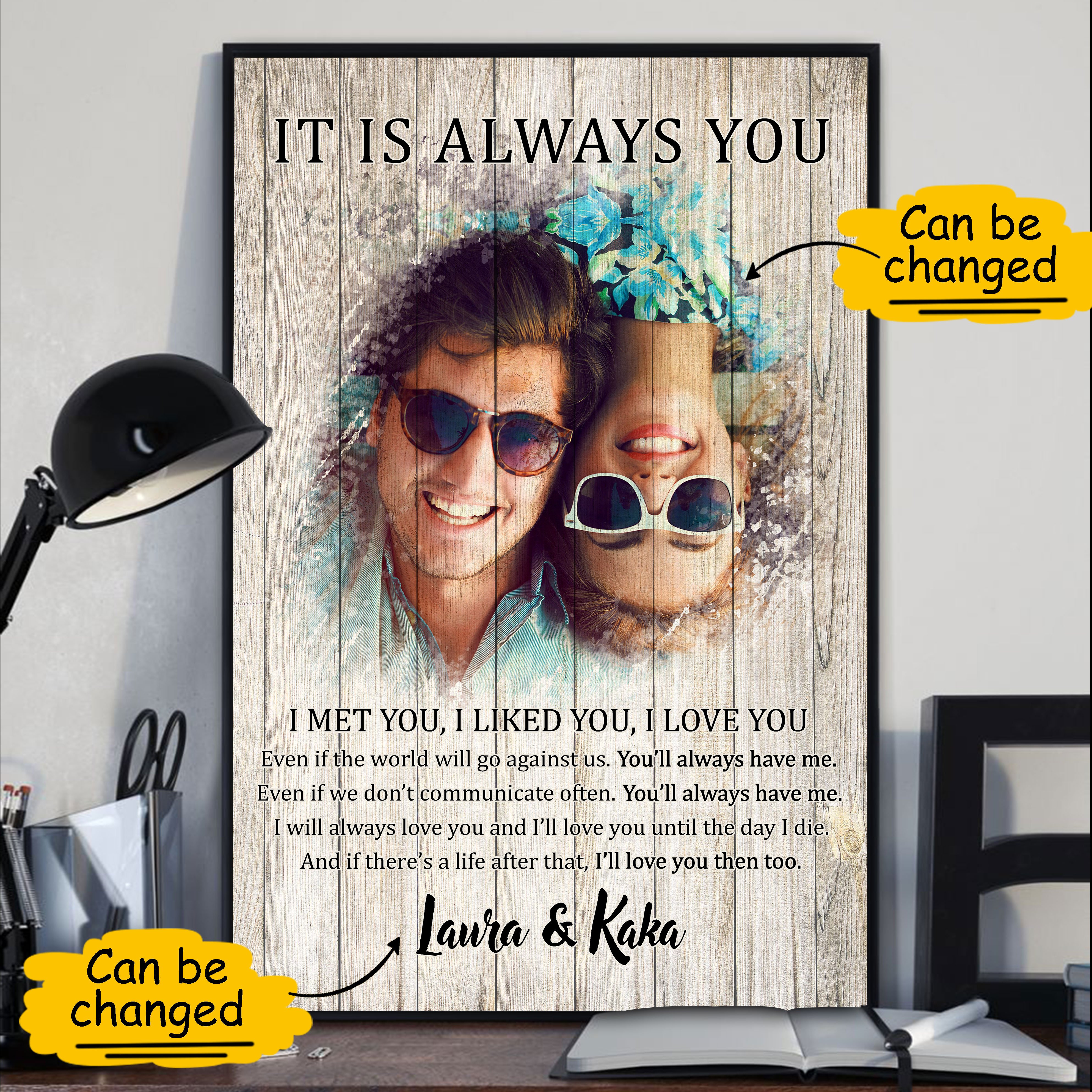 Custom Personalized photo name Valentine’s day wall prints poster gift ideas for room him boyfriend husband her girlfriend wife couple – It‘s Always You TY3012 – Personalizedwitch